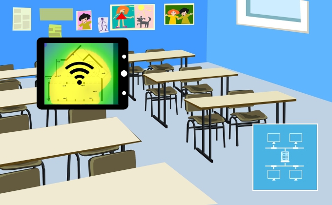 WLAN Ausleuchtung Klassenzimmer Schule