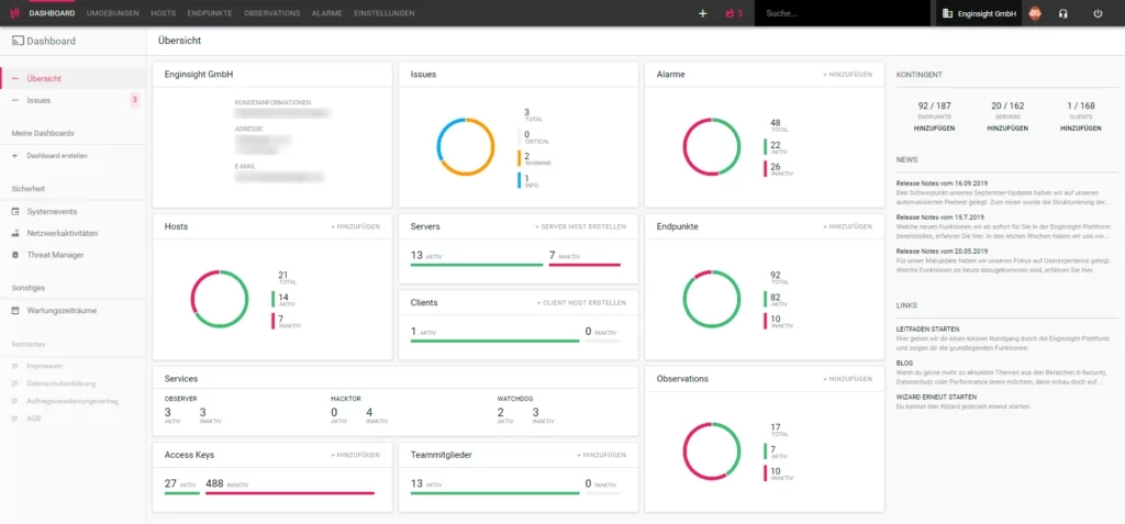 Enginsight Dashboard Enginsight Dashboard